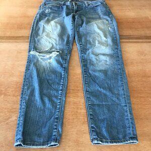 J Brand Aoki Jeans Women 25 Blue Low Rise Distressed Medium Wash Stretch Hippie